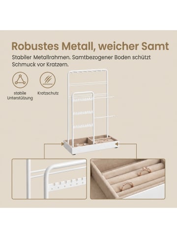 SONGMICS Schmuckständer Caeley in Weiß - (B)11.5 x (H)30.8 x (T)20 cm
