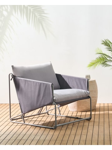 Beliani Gartenstuhl PONTE in Grau - (W) 89 x (H) 88 x (L) 94 cm