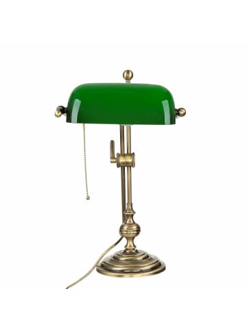 Licht-Erlebnisse Tischlampe (B)16.8 x (L)26 x (H)47 cm in Bronze hell glänzend Grün