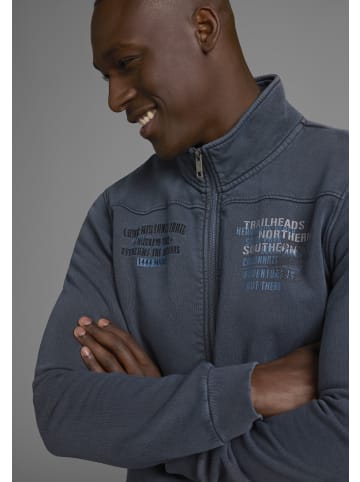 Man's World Sweatjacke in blau gewaschen