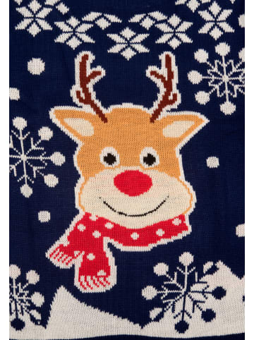 United Labels Winterpullover Rentier Strick Pullover Ugly Sweater in blau