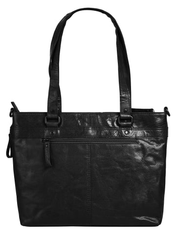 SPIKES & SPARROW Shopper echt Leder in schwarz