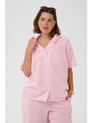 KAFFE curve Kurzarmhemd KClary Regular fit in Ballerina White Henna Stripe