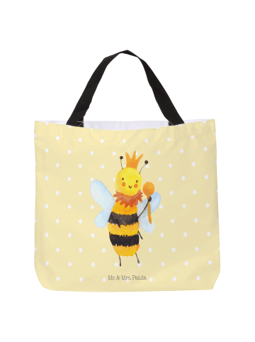 Mr. & Mrs. Panda Tote Bag Biene König ohne Spruch in Gelb Pastell