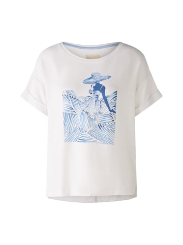 Oui T-Shirt elastische Modal- Baumwollmischung in optic white