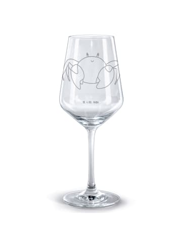 Mr. & Mrs. Panda Weinglas Sternzeichen Krebs ohne Spruch in Transparent