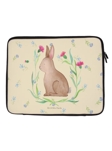 Mr. & Mrs. Panda Laptop Tasche Hase Sitzen ohne Spruch in Blumig