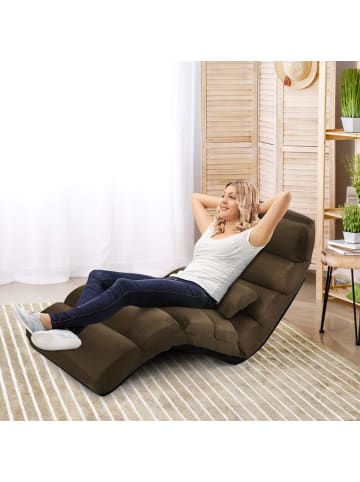 COSTWAY Relaxliege klappbar in Braun