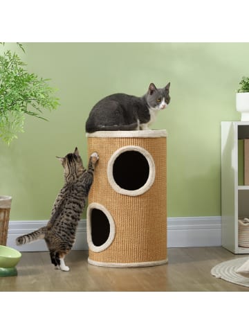 Pawhut Kratztonne Braun Ø35 x 60H cm