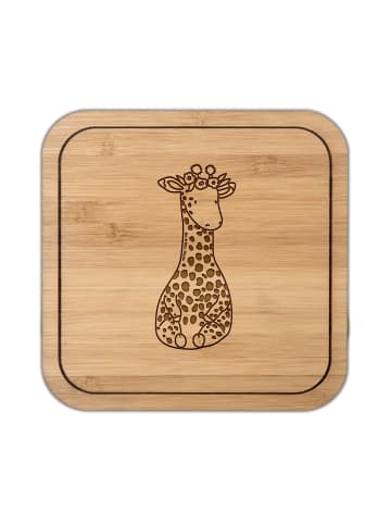 Mr. & Mrs. Panda Glasuntersetzer Giraffe Blumenkranz ohne Spruch in Transparent