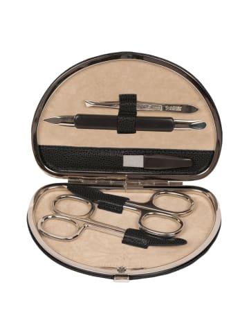 Windrose Beluga Schmuckkasten Leder 13.5 cm schwarz