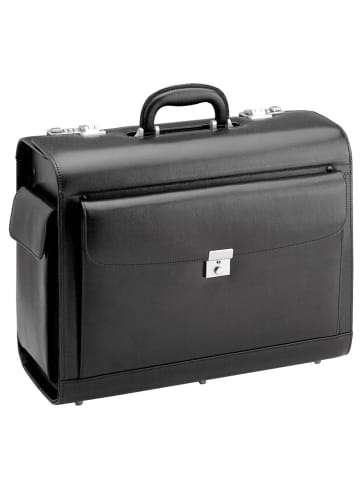 D&N Business & Travel Pilotenkoffer Leder 45 cm in schwarz