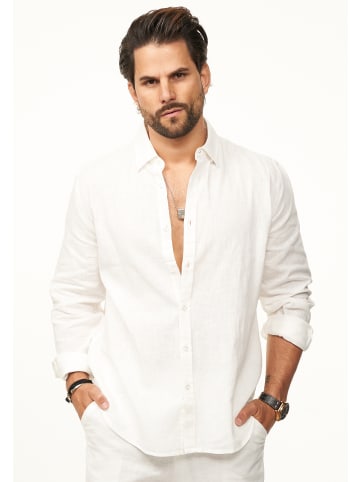 DAILY COTTON Langarmhemd - aus 100% Leinen im Regular-Fit in White
