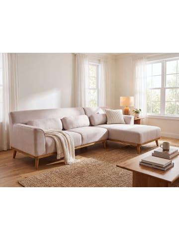 Beliani 4-tlg Ecksofa SIMOS in Grau/Braun linksseitig