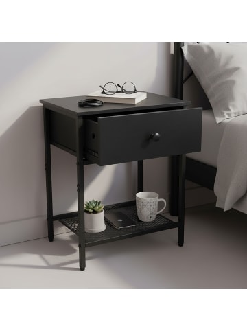 relaxdays 2 x Nachttisch in Schwarz – (B)40 x (H)55 x (T)30 cm