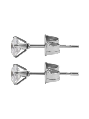 Adeliás Damen Ohrringe – Ohrstecker aus Edelstahl mit Zirkonia in silber