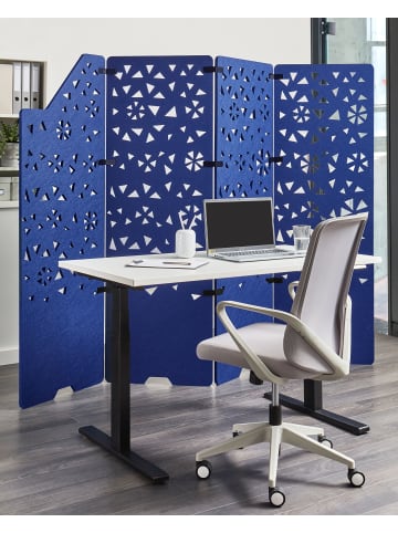 Beliani Paravent STARRY in Blau - (W) 240 x (H) 180 x (L) 2 cm