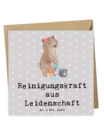 Mr. & Mrs. Panda Einladungskarte Reinigungskraft Leidenschaft mi... in Grau Pastell