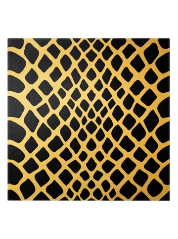 WALLART Leinwandbild Gold - Schlangen Print in Schwarz-Weiß