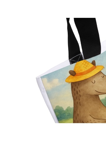 Mr. & Mrs. Panda Tote Bag Bären mit Hut Design mit Spruch in Weiß