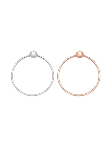 Elli Ring 925 Sterling Silber Ring Set in Rosegold