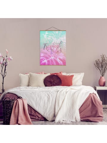 WALLART Stoffbild mit Posterleisten - Rainbow - Tropical Vibes in Pink