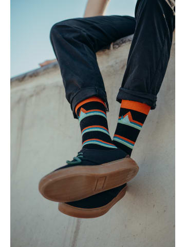 GreenBomb Socks Abstract Mountain in Schwarz