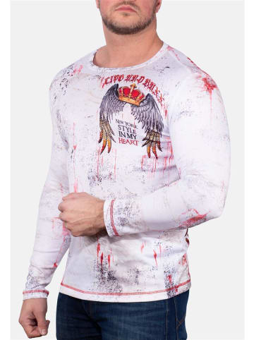 Cipo & Baxx Herren Regular Fit Pullover in White