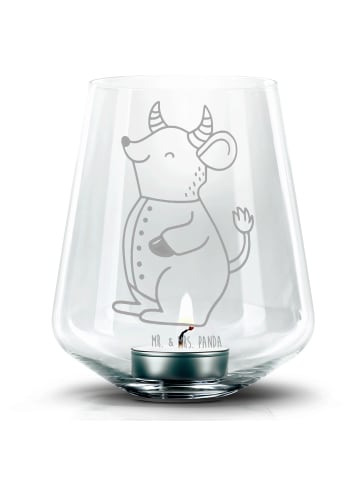 Mr. & Mrs. Panda Gravur Teelicht Stier Astrologie ohne Spruch in Transparent