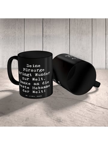 Mr. & Mrs. Panda Tasse Spruch Beste Hebamme mit Spruch in Schwarz