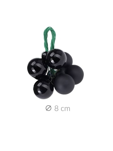 Home&Styling Collection Weihnachtsdeko mit Weihnachtskugeln, 6er-Set in Schwarz, 3 cm