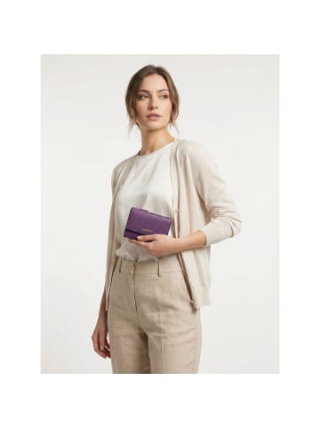 Lazarotti Bologna Leather XL Geldbörse mit Zip-Around Fach Leder 14 cm purple