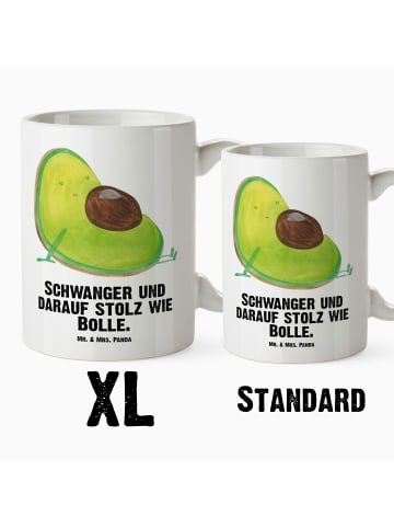 Mr. & Mrs. Panda Riesenkaffeetasse Avocado Schwangerschaft mit S... in Weiß