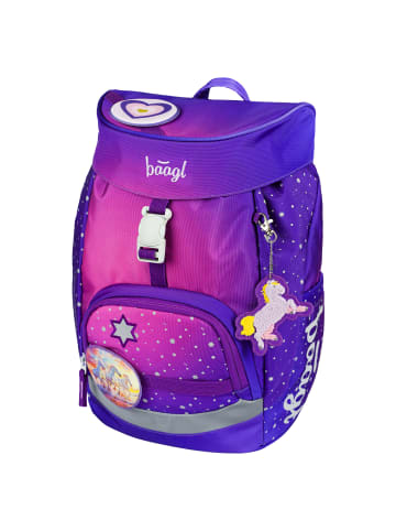 BAAGL Schulrucksack Airy in Violett Pferde-Herz - 24x36x18cm