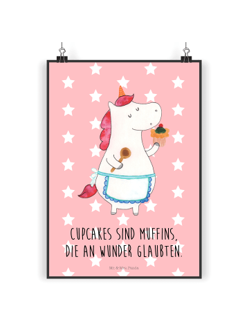 Mr. & Mrs. Panda Bild Einhorn Küche mit Spruch in Rot Pastell