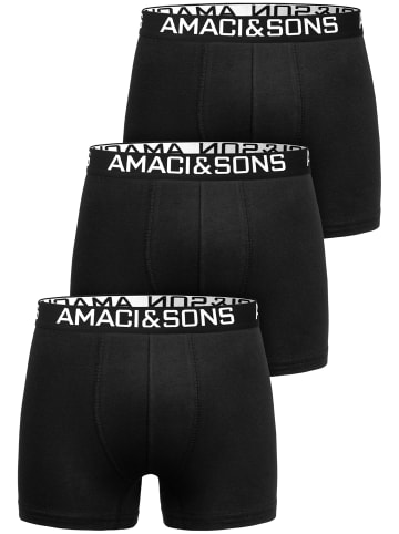 Amaci&Sons 3er Pack Boxershorts DUSTIN in Schwarz/Schwarz