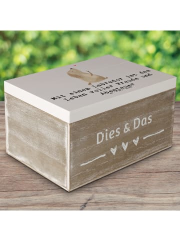 Mr. & Mrs. Panda Truhe Labradorleben mit Spruch in Grau Pastell
