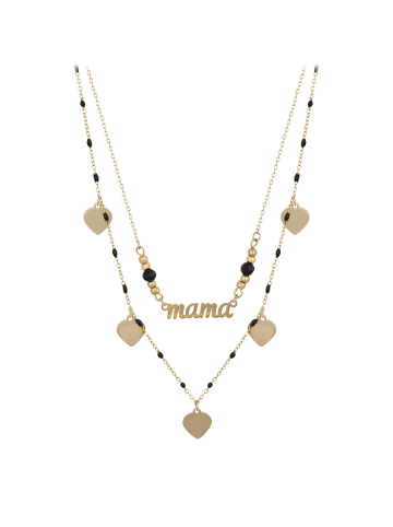 faina Women Charm Necklace in Gold Black