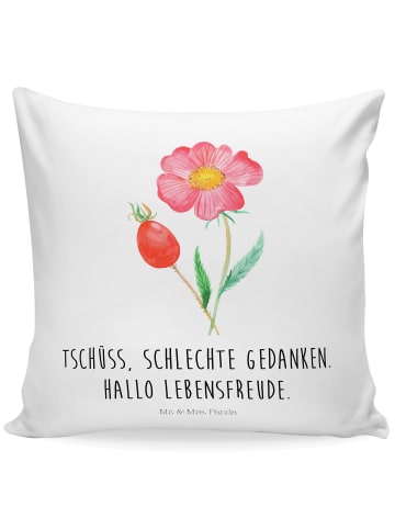 Mr. & Mrs. Panda 40x40 Kissen Blume HageRundunge mit Spruch in Weiß