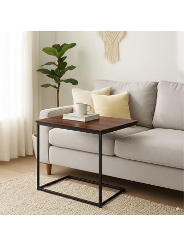 relaxdays Beistelltisch in Schwarz/ Braun - (B)55 x (H)60 x (T)35 cm