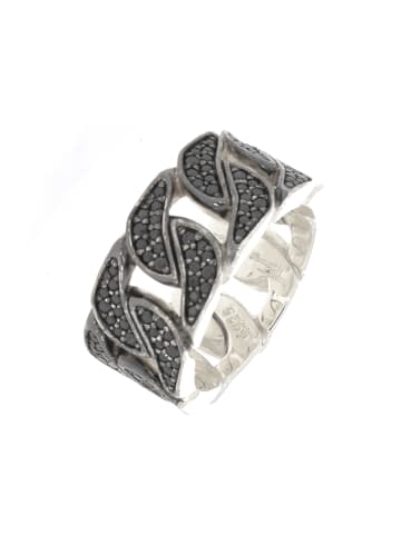 Thomas Sabo Ring "Kettendesign mit schwarzen Zirkonia" in Silber