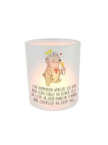 Mr. & Mrs. Panda Kerze Bär Kommunion  mit Spruch in Transparent