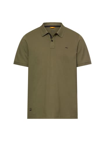 Camel Active Poloshirt mit Kontrastdetails in Olivgrün