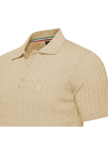 Cappuccino Italia Polo SS Caorle Cable Knit in Schwarz