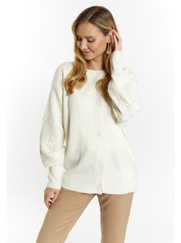 Usha Damen Strickcardigan in Wollweiss