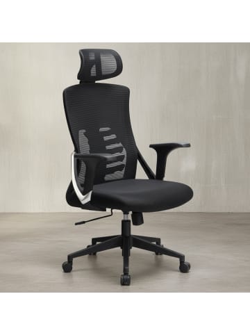 KADIMA DESIGN Bürostuhl mit Mesh-Bezug, Ergonomisch, Lordose & Kopfstütze, Büro