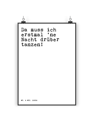 Mr. & Mrs. Panda Poster Da muss ich erstmal... mit Spruch in Weiß