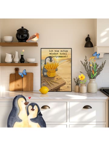 Mr. & Mrs. Panda Print Pinguin Pommes Eimer Design mit Spruch in Weiß