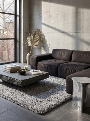 KADIMA DESIGN Teppich Hochflor Shaggy Waschbar Einfarbig RHEIN Strapazierfähig in Hellgrau