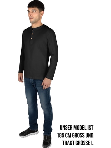 normani 3er Set Herren Langarm Shirts aus Bio-Baumwolle Neuville in Schwarz